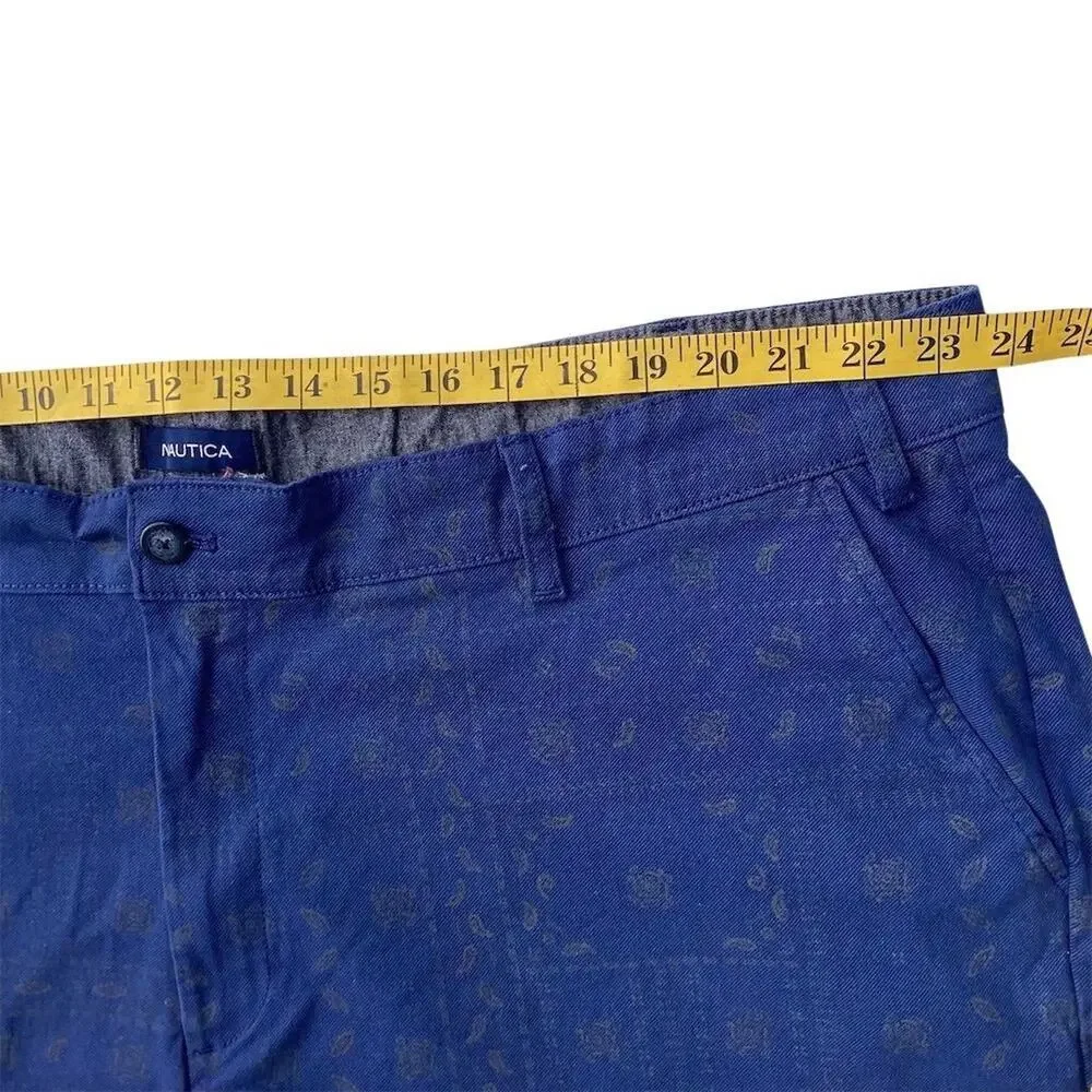 Nautica Men's Blue Paisley Bermuda Shorts‎ Size 46 W